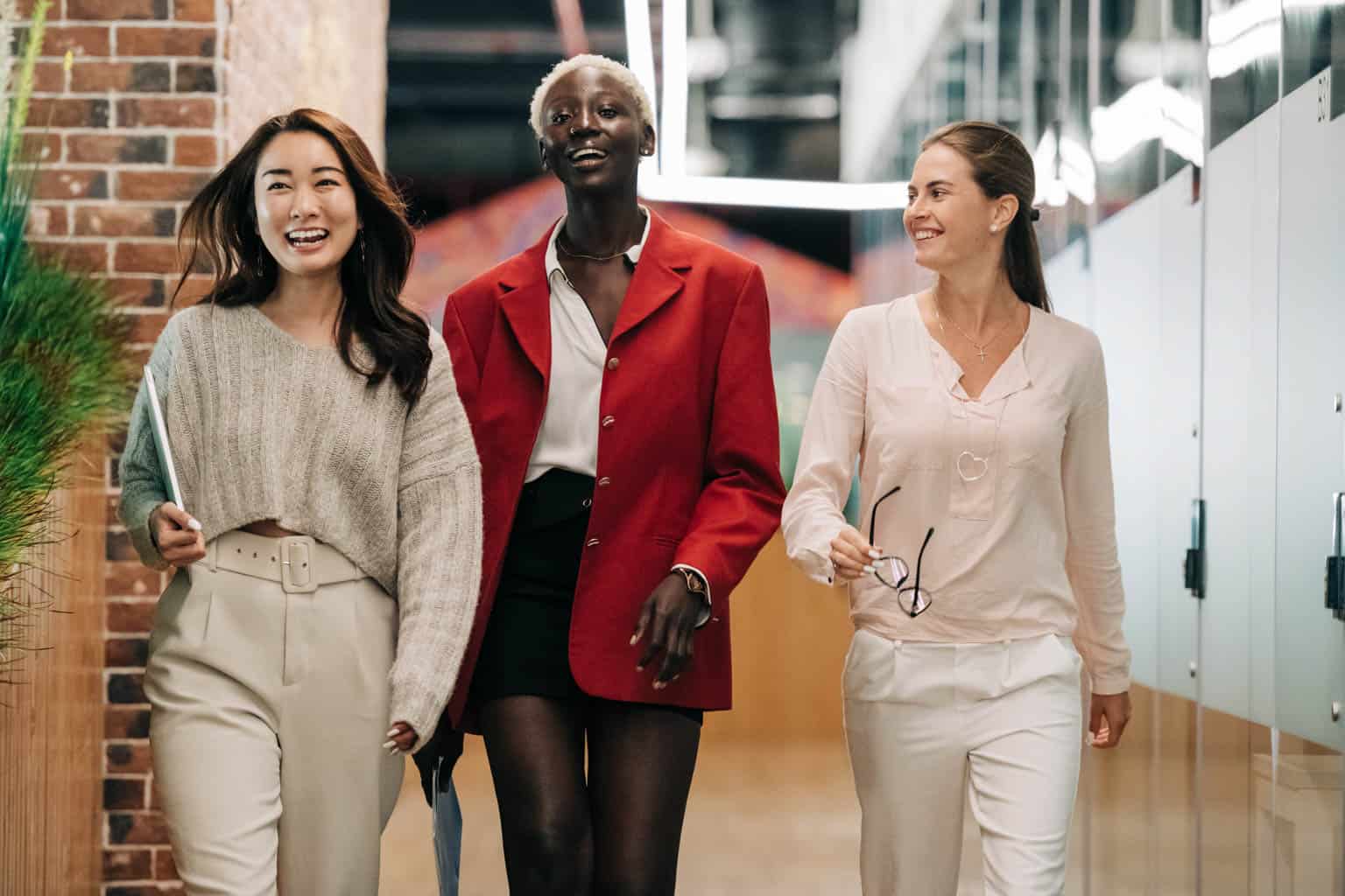 Women walking together.